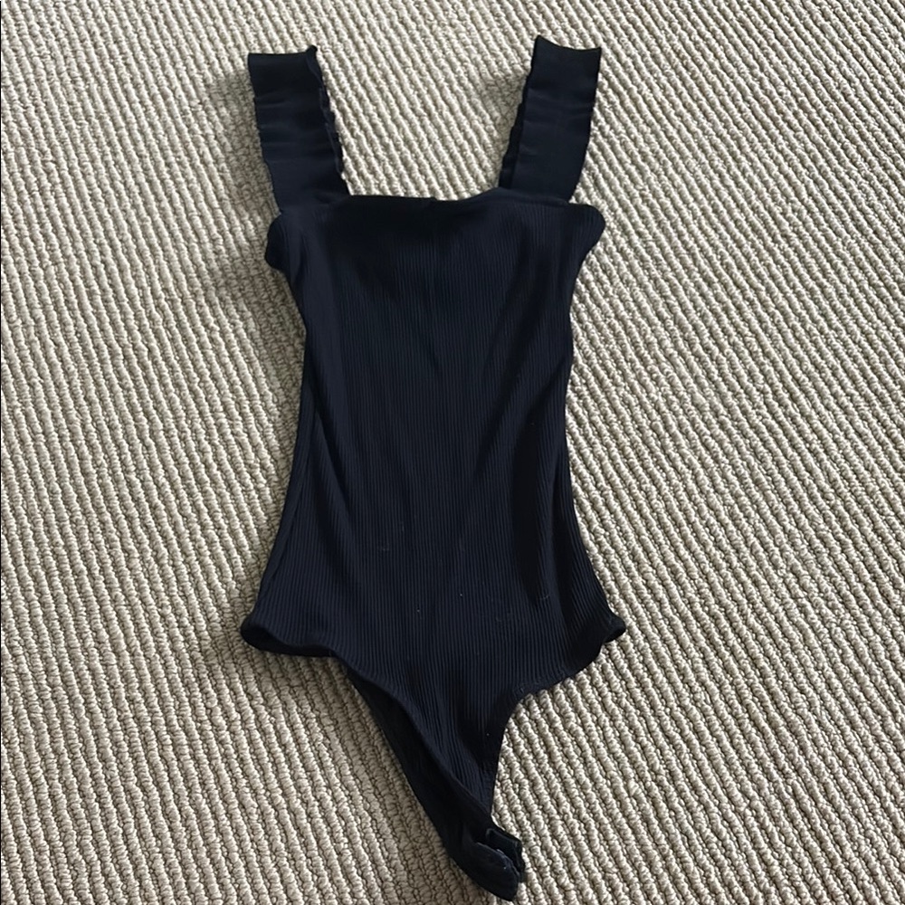 South Moon Under Black Ribbed Bodysuit
